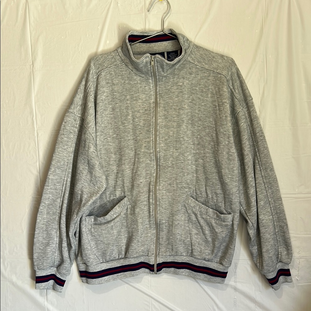 Blair Gray Zip-Up Sweater with Mock Neck